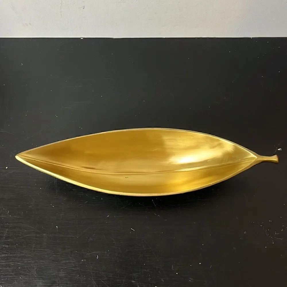 Williams Sonoma Olive leaf brass small tray